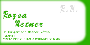 rozsa metner business card